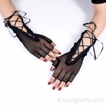 Halloween Sexy Lace Mesh Glove pour les femmes